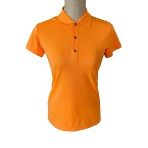 Ralph Lauren RLX Women’s Orange Mesh Sports Golf Polo Shirt XS‎